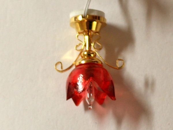 画像2: 照明　天井用　リリー　レッド (2)