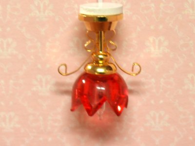 画像1: 照明　天井用　リリー　レッド