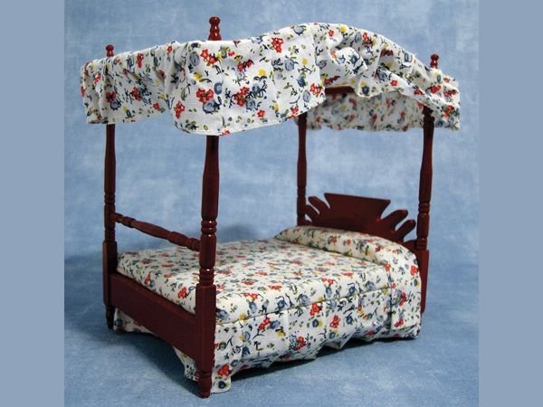 画像1: ４ポスター（四柱式）・ベッド　天蓋付き (1)