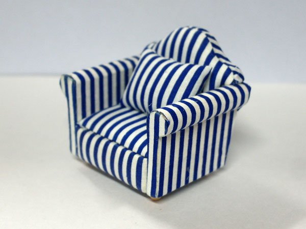 画像3: アーム・チェア　ブルー・ストライプ (3)