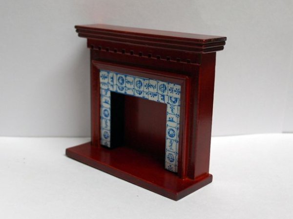 画像2: 暖炉　マントルピース　タイル貼り (2)