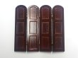 1/12サイズのドールハウス用ミニチュア4パネル　スクリーン　マホガニーです