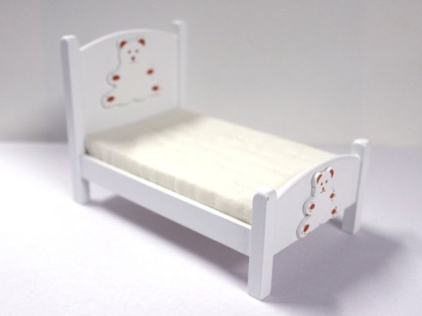 画像1: ベア　キッズベッド　ホワイト (1)