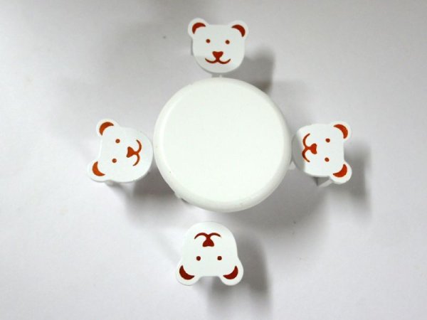 画像2: ベア　テーブル＆チェア4脚セット　ホワイト (2)