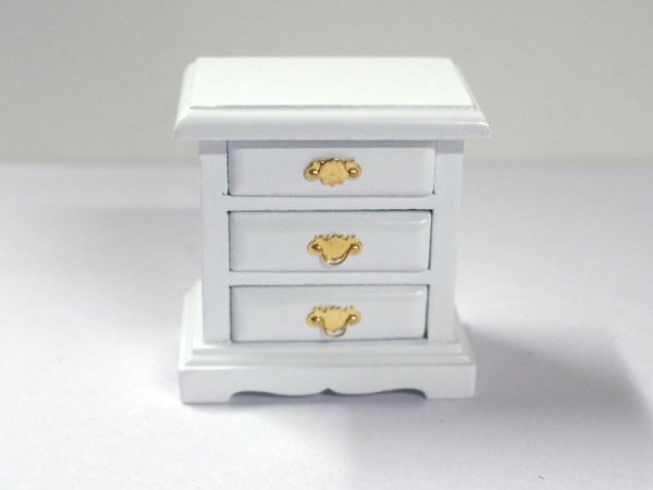 画像1: ベッドサイド　チェスト　ホワイト (1)