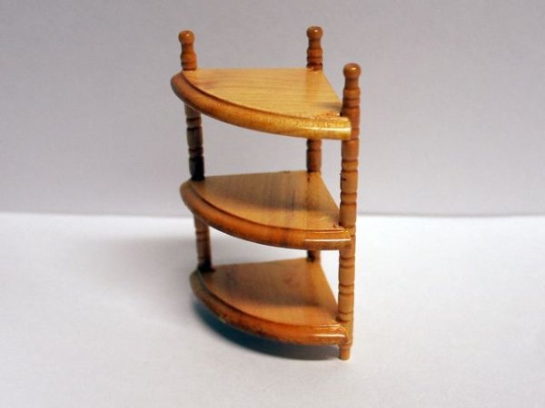 画像2: コーナー飾り棚　パイン (2)