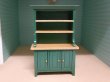 画像1: キッチン　カップボード（ドレッサー）　グリーン (1)