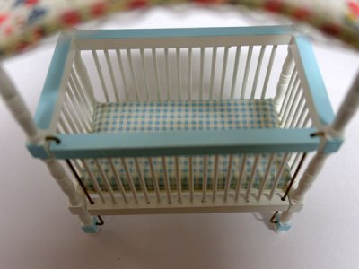 画像1: 天蓋付ベビーベッド