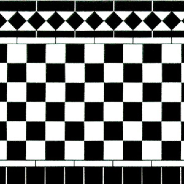 画像1: 壁用タイル　278x86mm　x　2　 Black & White　光沢厚紙　 (1)