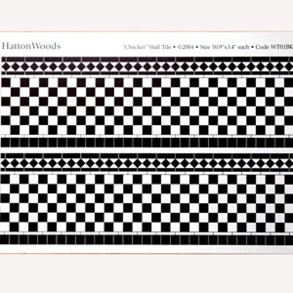 画像2: 壁用タイル　278x86mm　x　2　 Black & White　光沢厚紙　 (2)