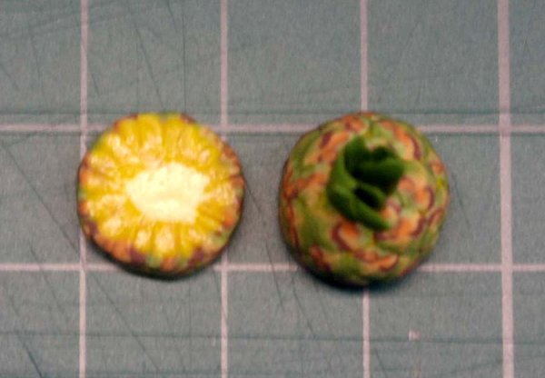 ミニチュア 1/12スケール パイナップル　ハーフ＆輪切り