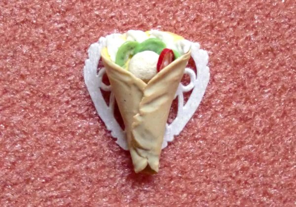 ミニチュア 1/12スケールクレープ　B　ドイリー付