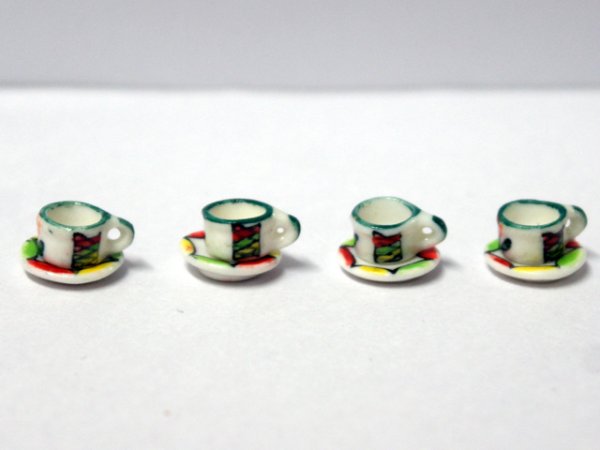 画像1: カップ&ソーサー　4客セット (1)