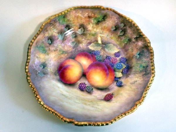 画像7: プレート Royal Worcester ロイヤル ウースター Orchard Fruit /オーチャード フルーツ 22金 (7)
