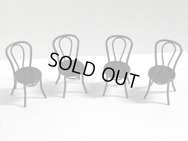 画像3: カフェ　テーブル&チェア4脚セット　ブラック (3)