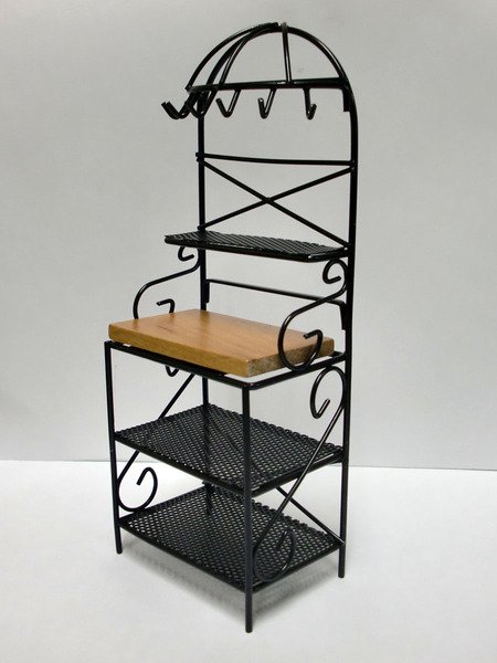 画像1: キッチン　ラック　ブラック (1)