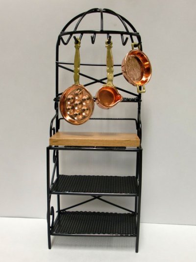 画像1: キッチン　ラック　ブラック