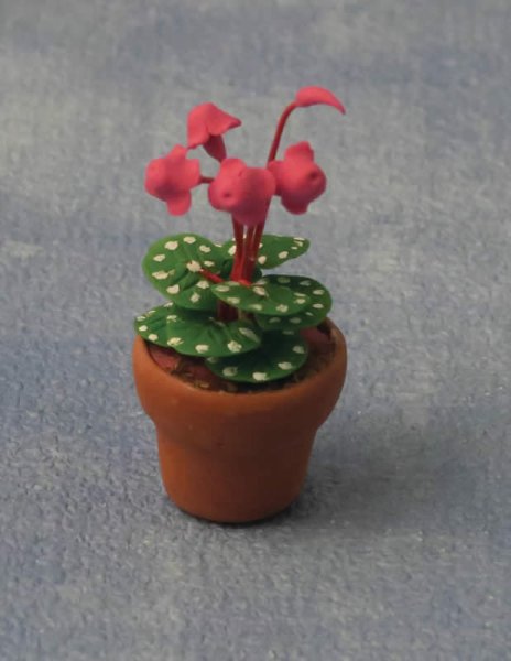 1/12サイズのドールハウス用ミニチュア　シクラメン (Cyclamen) 　鉢植え