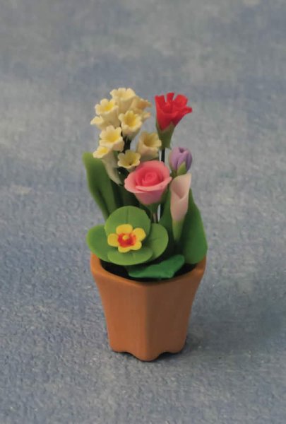 1/12サイズのドールハウス用ミニチュア　フラワー・アレンジメント　鉢植え