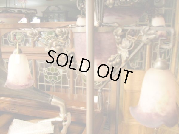 画像2: アールヌーボー様式 ハンギングランプ 大1灯&小3灯 デュゲ (2)