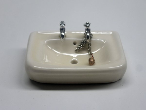 画像8: 足付洗面台(水道蛇口・栓付)四角 (8)