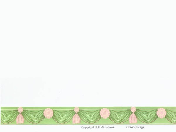 画像1: 壁紙　ボーダー用　長さ:約42cm 　Swag Green (1)