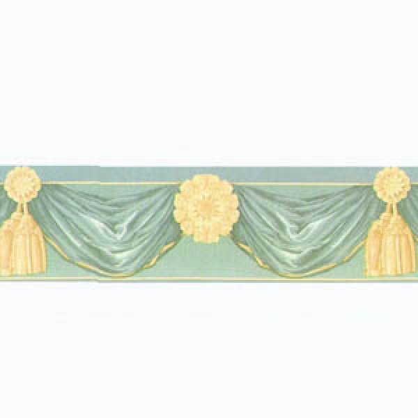 画像2: 壁紙　ボーダー用　長さ:約42cm 　Swag Blue (2)