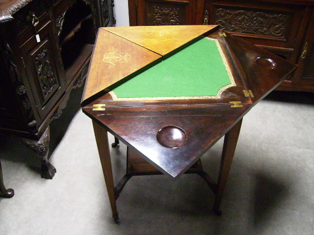 画像3: ゲームテーブル（折りたたみ式・象嵌）