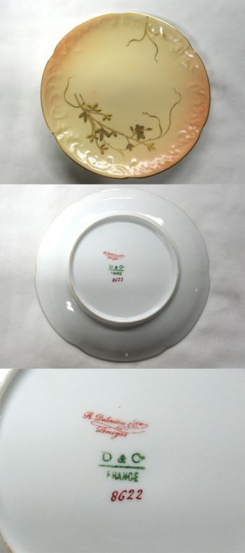 画像: リモージュ　トリオ　Limoges 1890年製 　D&Co　金彩