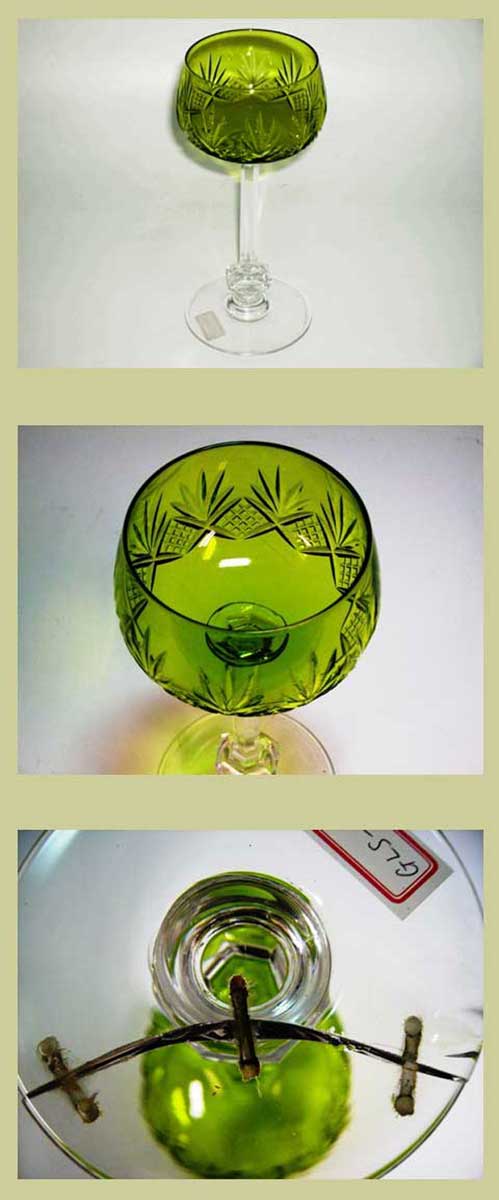 画像2: グラス　ワイングラス　ライムグリーン(6ヶ）セット