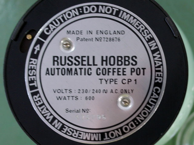 画像: russell hobbs 　電気式　コーヒーパーコレータ　箱付き　1952年製　未使用品