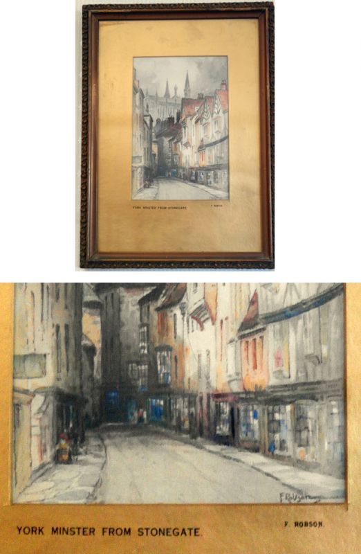 画像: 額付き　絵　ヨーク”YORK ”の町並み３枚セット