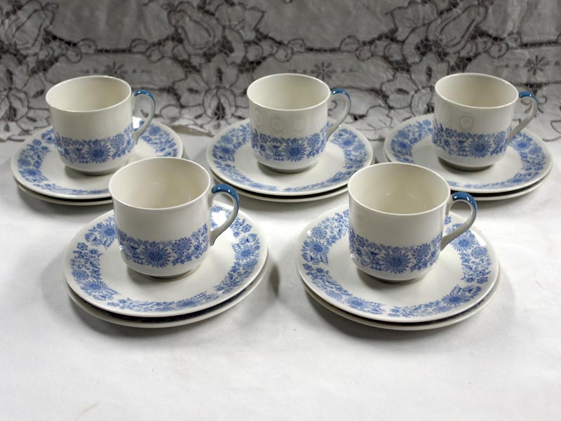 画像1: ロイヤルドルトン（Royal Doulton）　cranboune　トリオ5客セット　