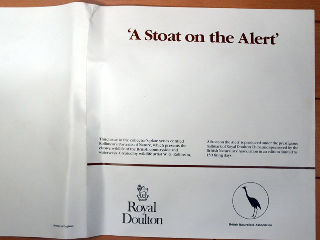 画像: ロイヤルドルトン（Royal Doulton）　　ウォールプレート  A　stoat on the Alert　箱付き　シリアルナンバー入り
