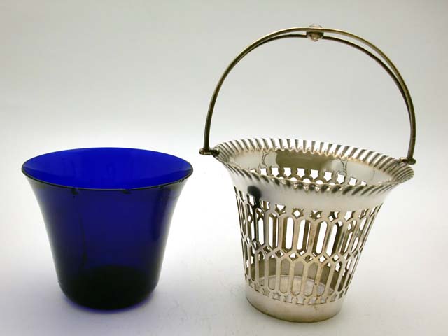 画像4: シルバープレート　ボンボン・ディッシュ　ブルー・ガラス
