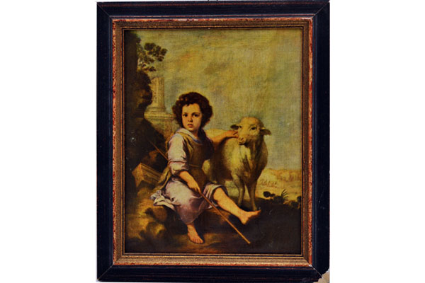 画像1: 絵　子供と羊