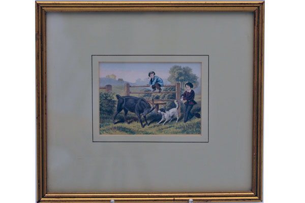 画像2: 絵　農場で遊ぶ子供（２）