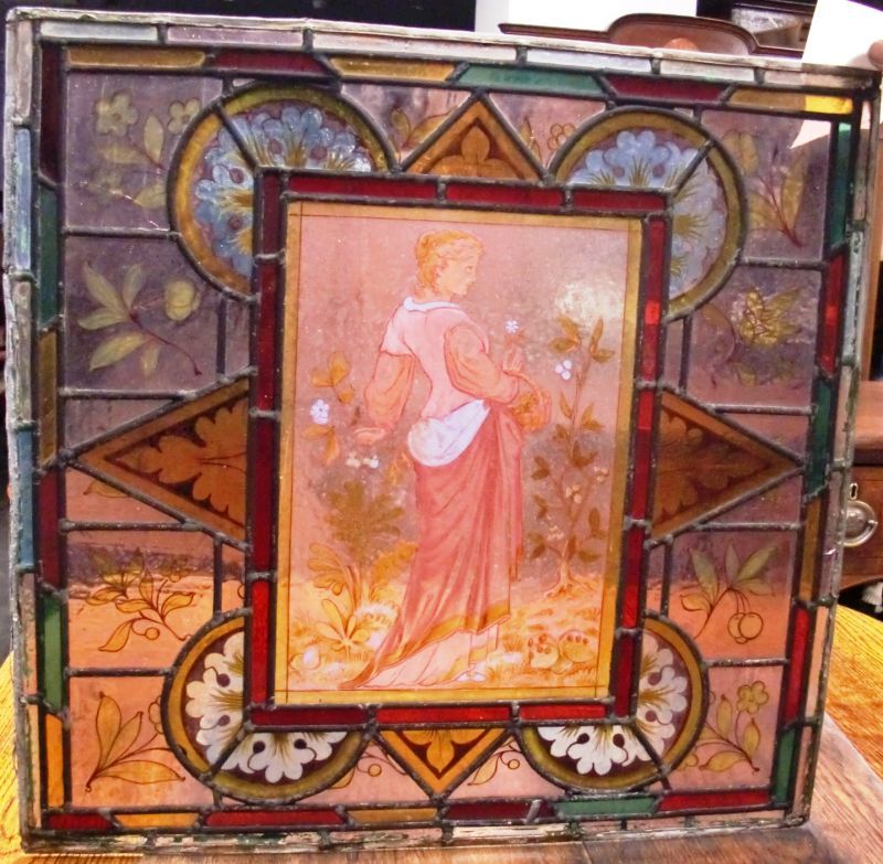画像2: ステンドグラス　（エナメル彩色の女性画付き）　1