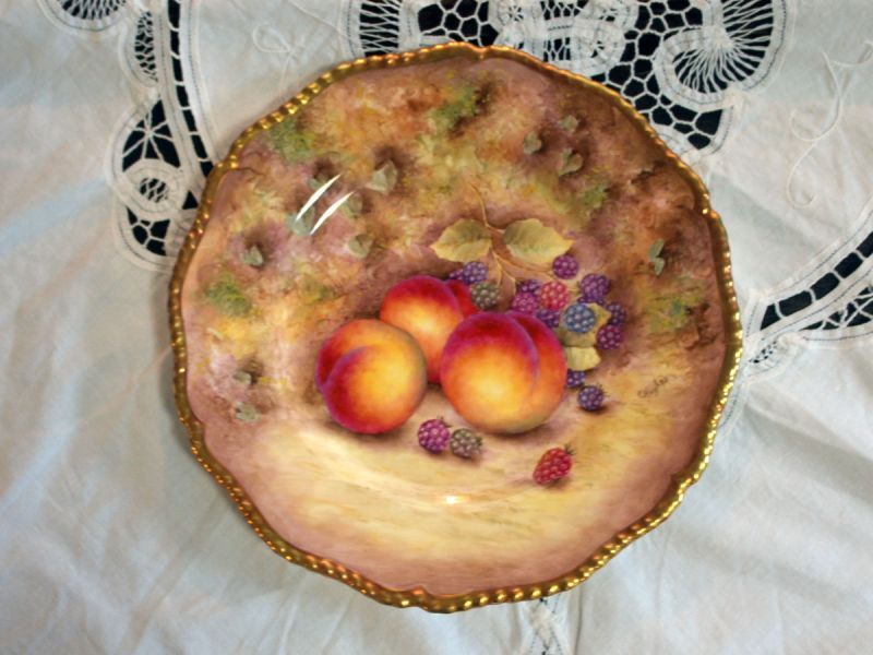 画像1: プレート　Royal Worcester ロイヤル ウースター Orchard Fruit /オーチャード フルーツ　22金